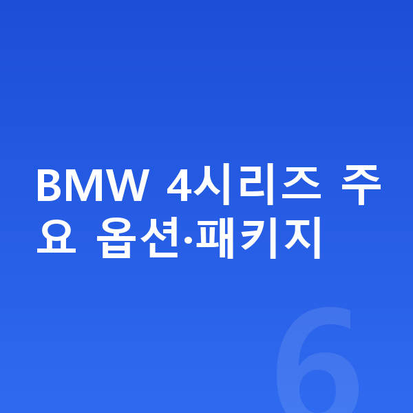 BMW 4시리즈 옵션 BMW 4시리즈 주요 옵션·패키지