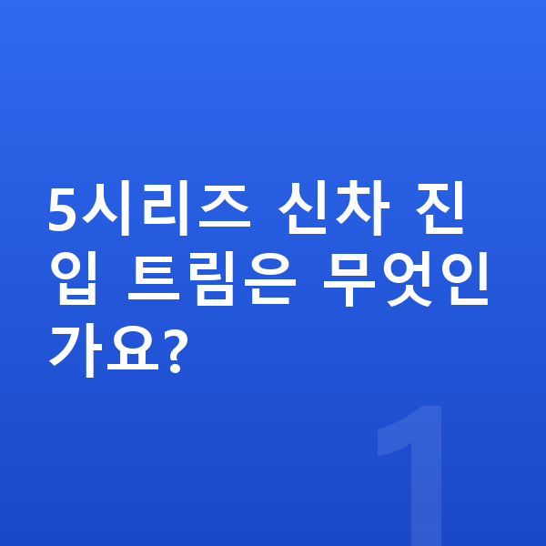 BMW 5시리즈 신차 5시리즈 신차 진입 트림은 무엇인가요?