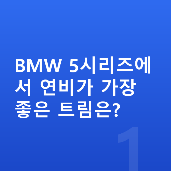 BMW 5시리즈 연비 BMW 5시리즈에서 연비가 가장 좋은 트림은?