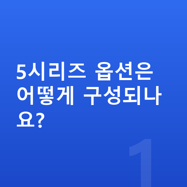 BMW 5시리즈 옵션 5시리즈 옵션은 어떻게 구성되나요?