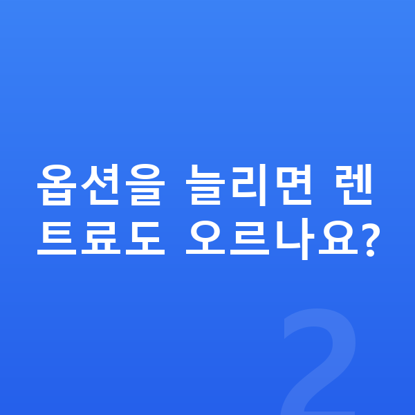 BMW 5시리즈 옵션 옵션을 늘리면 렌트료도 오르나요?