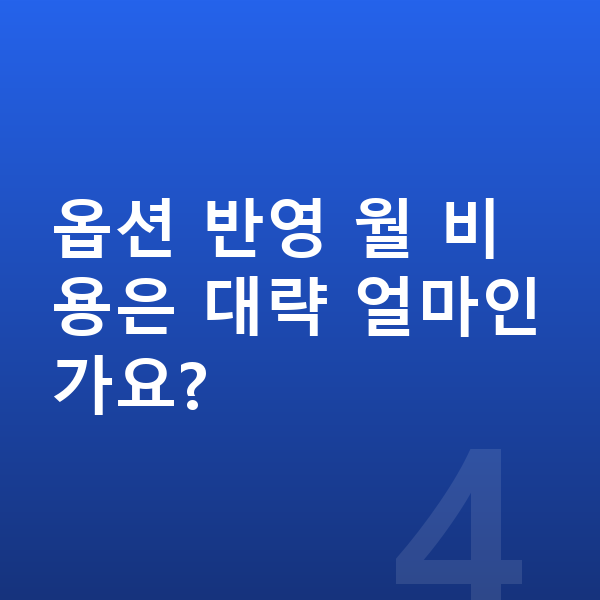 BMW 5시리즈 옵션 옵션 반영 월 비용은 대략 얼마인가요?