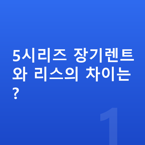 BMW 5시리즈 장기렌트 5시리즈 장기렌트와 리스의 차이는?