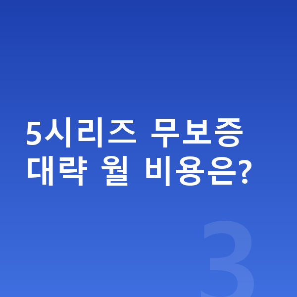 BMW 5시리즈 장기렌트 무보증 5시리즈 무보증 대략 월 비용은?