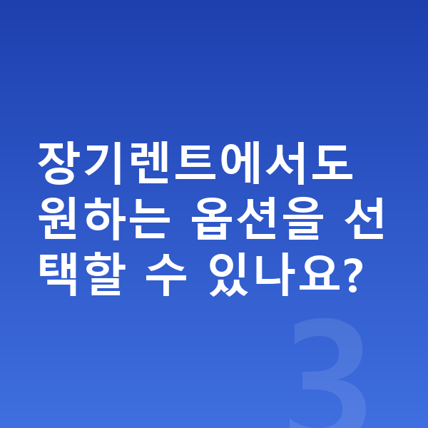 BMW 7시리즈 옵션 장기렌트에서도 원하는 옵션을 선택할 수 있나요?