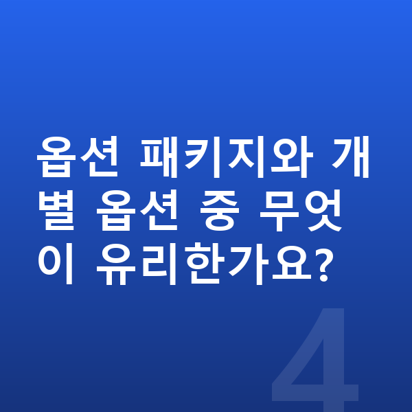 BMW 7시리즈 옵션 옵션 패키지와 개별 옵션 중 무엇이 유리한가요?