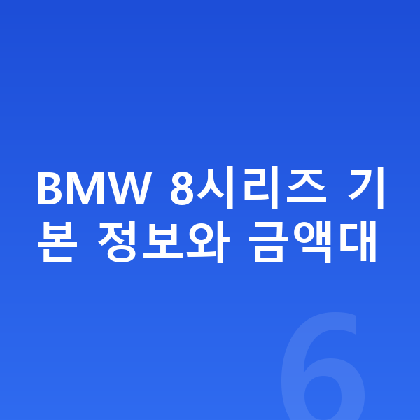 BMW 8시리즈 리스 견적 BMW 8시리즈 기본 정보와 금액대