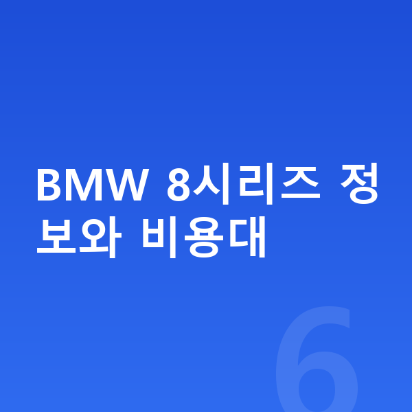 BMW 8시리즈 리스 출고기간 BMW 8시리즈 정보와 비용대