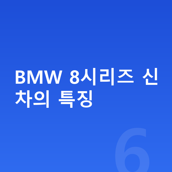BMW 8시리즈 신차 BMW 8시리즈 신차의 특징