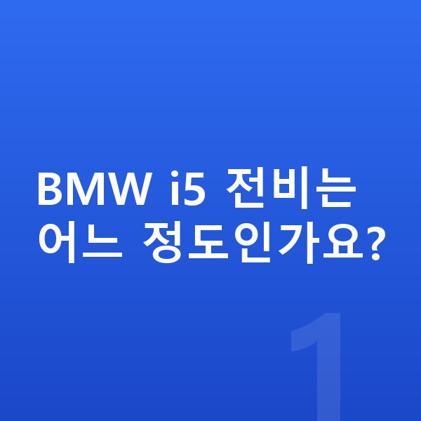 BMW i5 연비 BMW i5 전비는 어느 정도인가요?