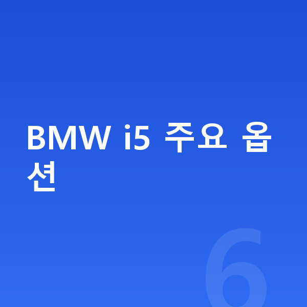 BMW i5 옵션 BMW i5 주요 옵션