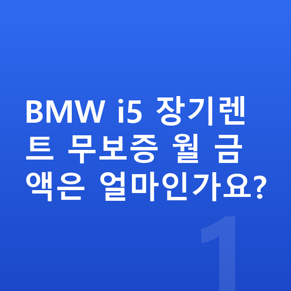 BMW i5 장기렌트 무보증 BMW i5 장기렌트 무보증 월 금액은 얼마인가요?