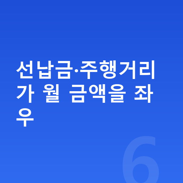 BMW i5 장기렌트 월납입금 선납금·주행거리가 월 금액을 좌우