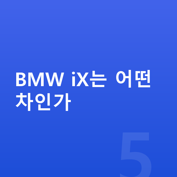 BMW iX 가격 BMW iX는 어떤 차인가