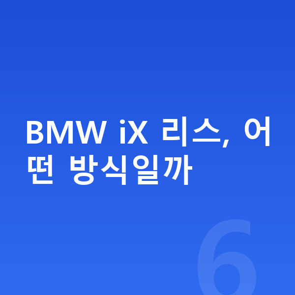 BMW iX 리스 BMW iX 리스, 어떤 방식일까