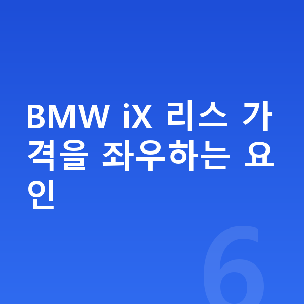 BMW iX 리스 가격 BMW iX 리스 가격을 좌우하는 요인