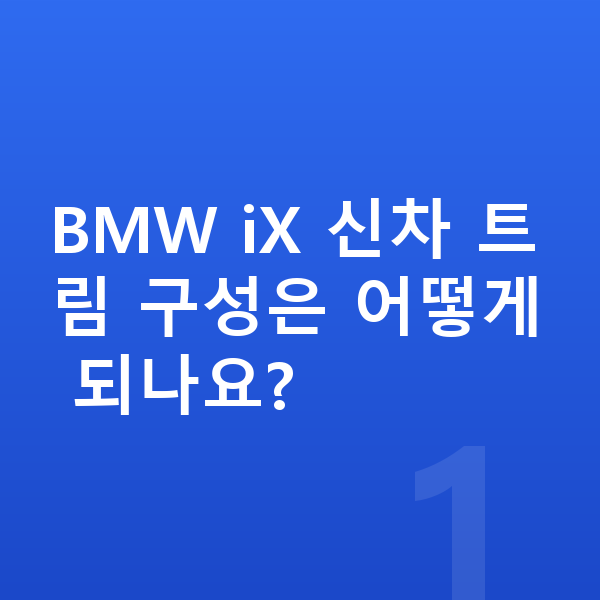 BMW iX 신차 BMW iX 신차 트림 구성은 어떻게 되나요?