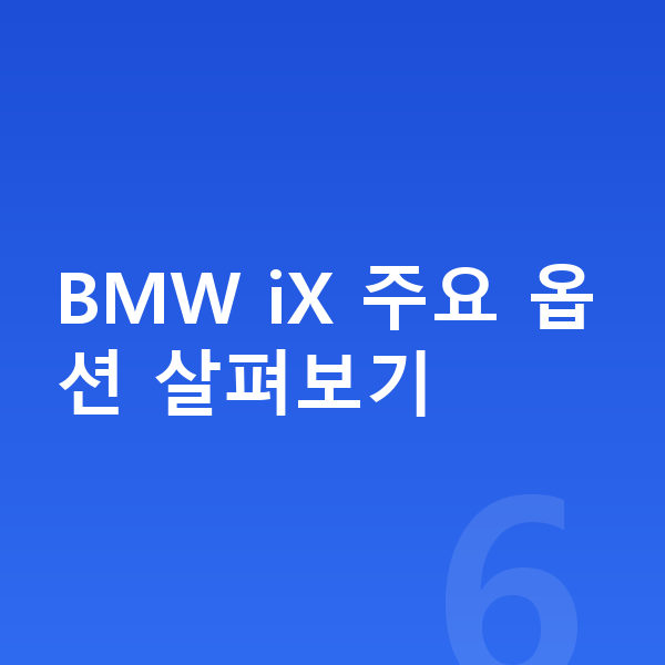 BMW iX 옵션 BMW iX 주요 옵션 살펴보기