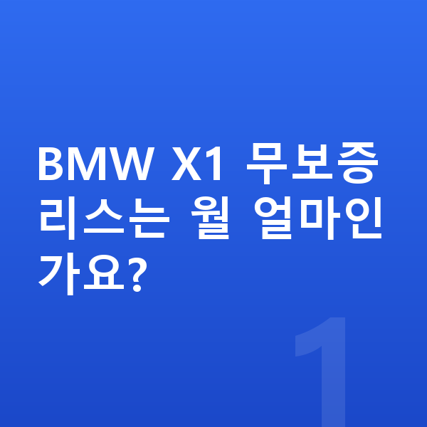 BMW X1 리스 무보증 BMW X1 무보증 리스는 월 얼마인가요?