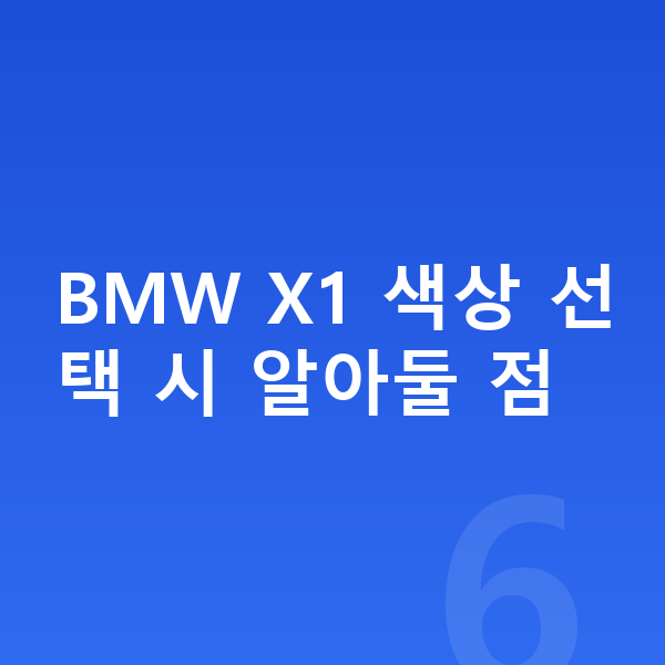 BMW X1 색상 BMW X1 색상 선택 시 알아둘 점