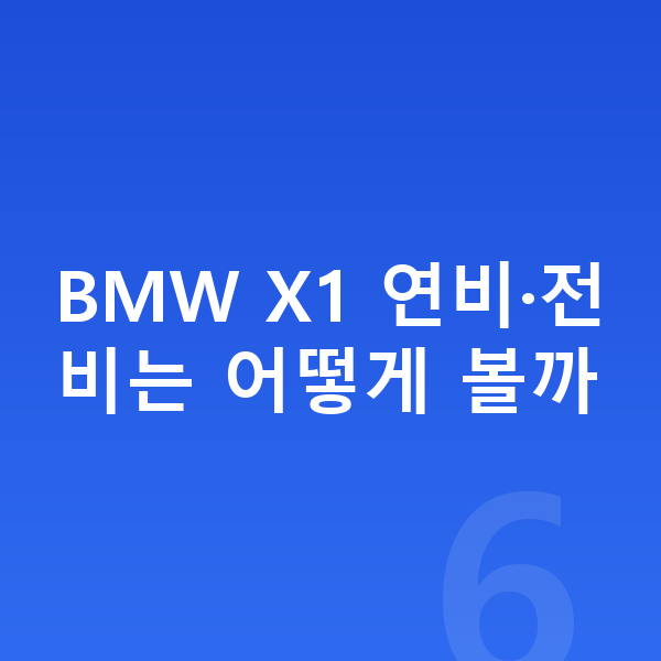 BMW X1 연비 BMW X1 연비·전비는 어떻게 볼까
