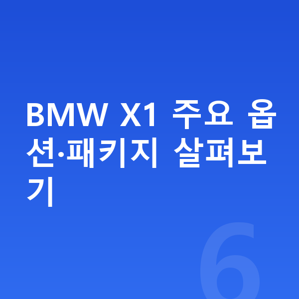 BMW X1 옵션 BMW X1 주요 옵션·패키지 살펴보기