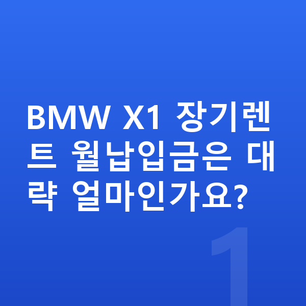 BMW X1 장기렌트 월납입금 BMW X1 장기렌트 월납입금은 대략 얼마인가요?