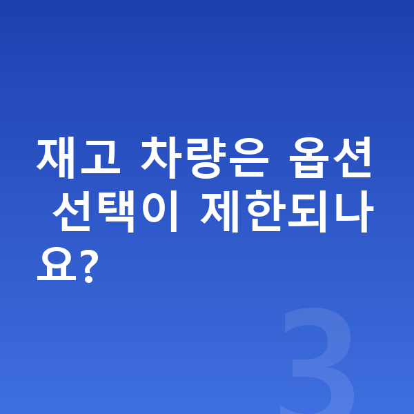 BMW X1 장기렌트 출고기간 재고 차량은 옵션 선택이 제한되나요?