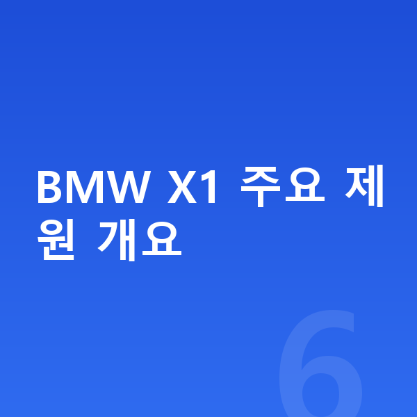 BMW X1 제원 BMW X1 주요 제원 개요