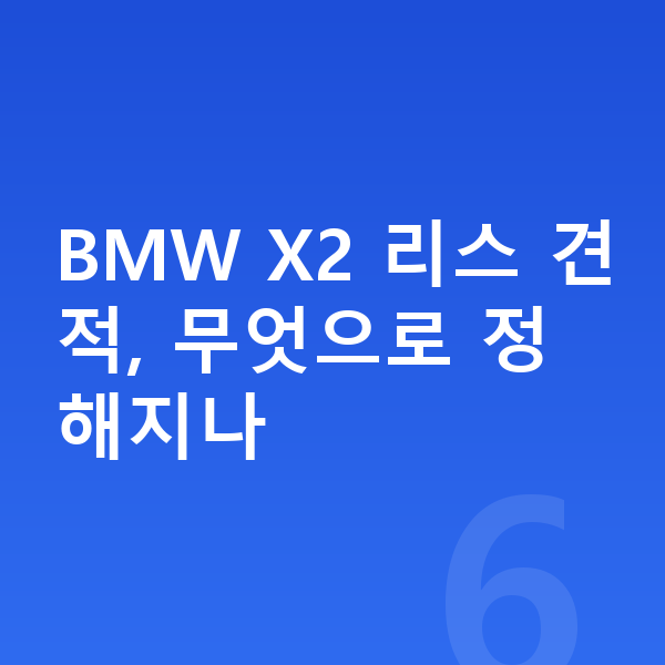 BMW X2 리스 견적 BMW X2 리스 견적, 무엇으로 정해지나