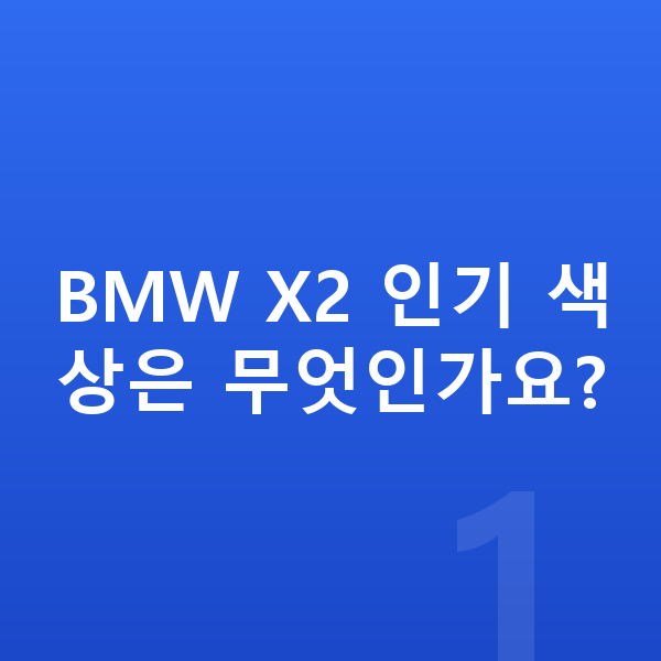 BMW X2 색상 BMW X2 인기 색상은 무엇인가요?