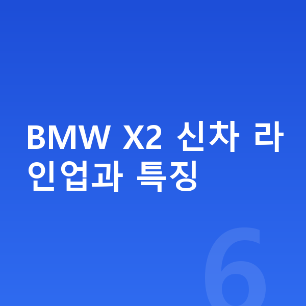 BMW X2 신차 BMW X2 신차 라인업과 특징