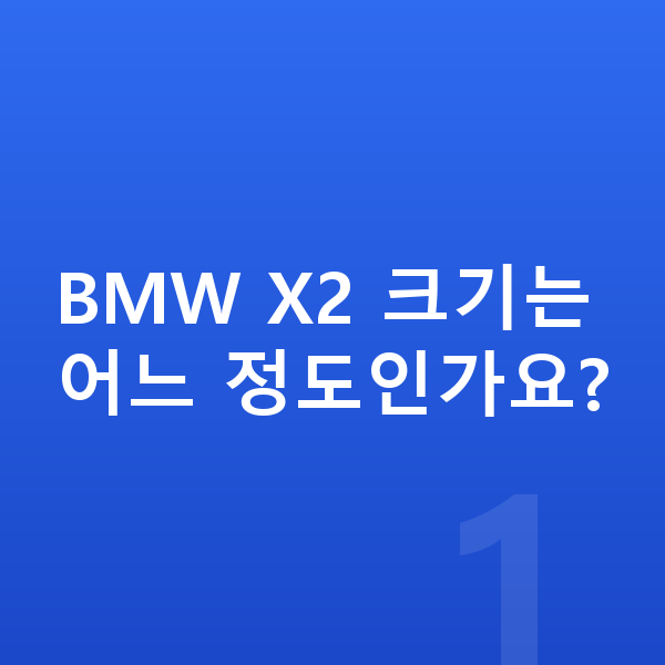 BMW X2 제원 BMW X2 크기는 어느 정도인가요?