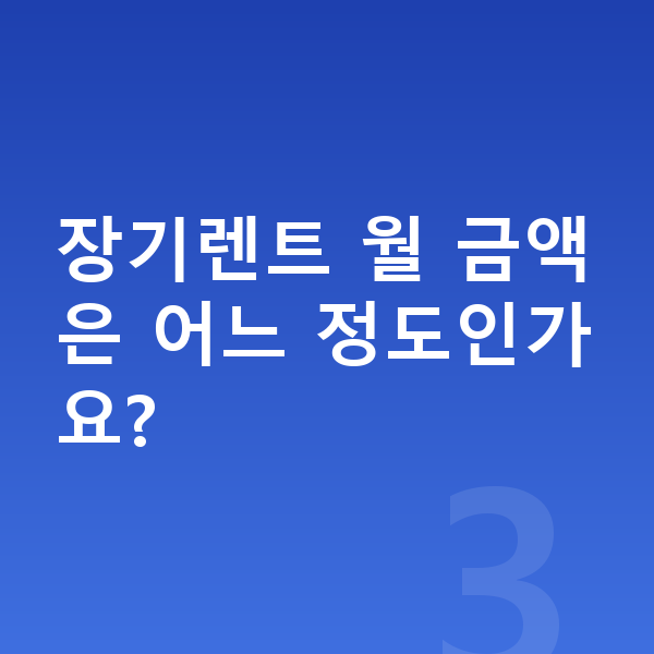 BMW X3 옵션 장기렌트 월 금액은 어느 정도인가요?