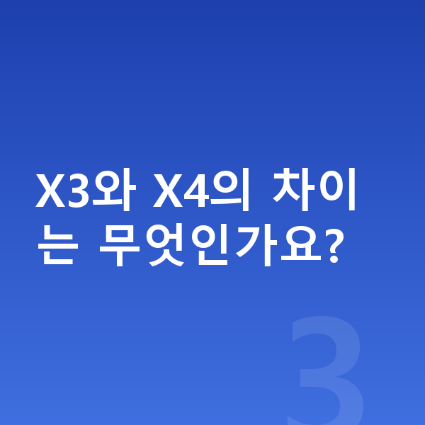 BMW X4 가격 X3와 X4의 차이는 무엇인가요?
