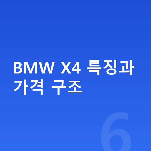 BMW X4 가격 BMW X4 특징과 가격 구조