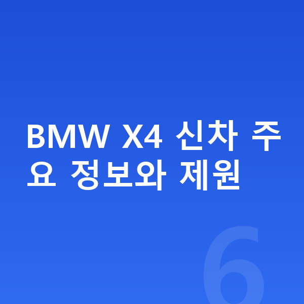 BMW X4 신차 BMW X4 신차 주요 정보와 제원