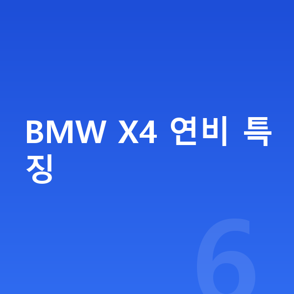 BMW X4 연비 BMW X4 연비 특징