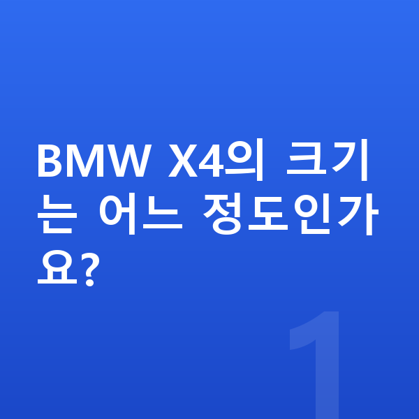 BMW X4 제원 BMW X4의 크기는 어느 정도인가요?