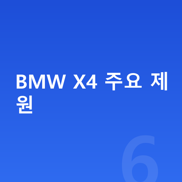 BMW X4 제원 BMW X4 주요 제원