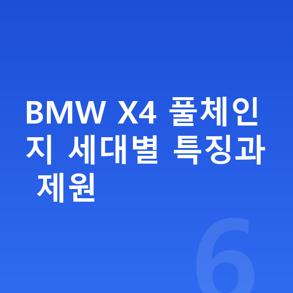 BMW X4 풀체인지 BMW X4 풀체인지 세대별 특징과 제원