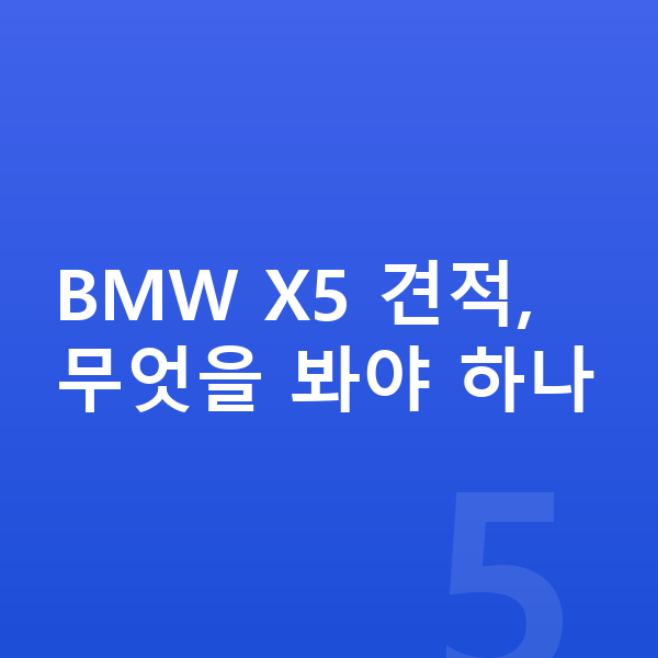 BMW X5 견적 BMW X5 견적, 무엇을 봐야 하나