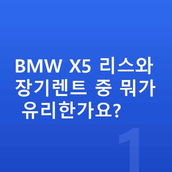 BMW X5 리스 BMW X5 리스와 장기렌트 중 뭐가 유리한가요?