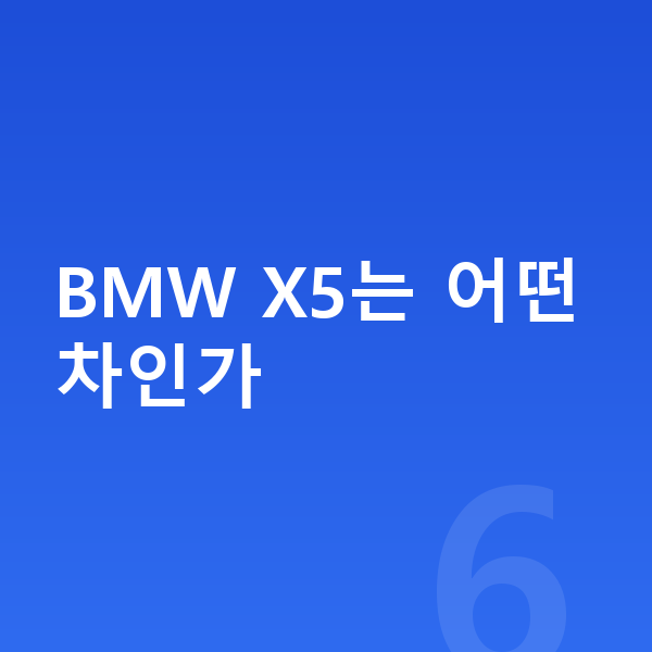 BMW X5 리스 BMW X5는 어떤 차인가