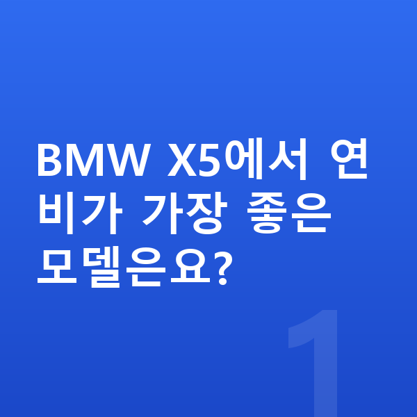 BMW X5 연비 BMW X5에서 연비가 가장 좋은 모델은요?