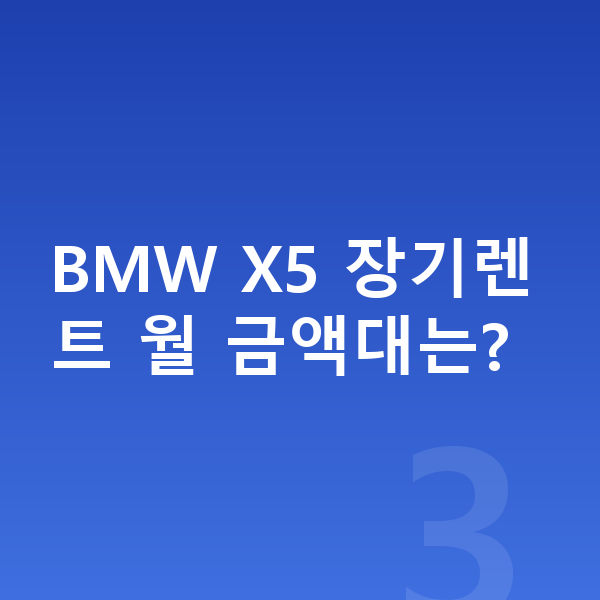 BMW X5 옵션 BMW X5 장기렌트 월 금액대는?