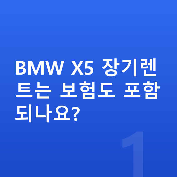 BMW X5 장기렌트 BMW X5 장기렌트는 보험도 포함되나요?