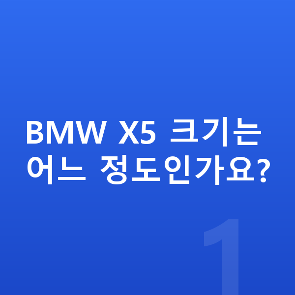 BMW X5 제원 BMW X5 크기는 어느 정도인가요?