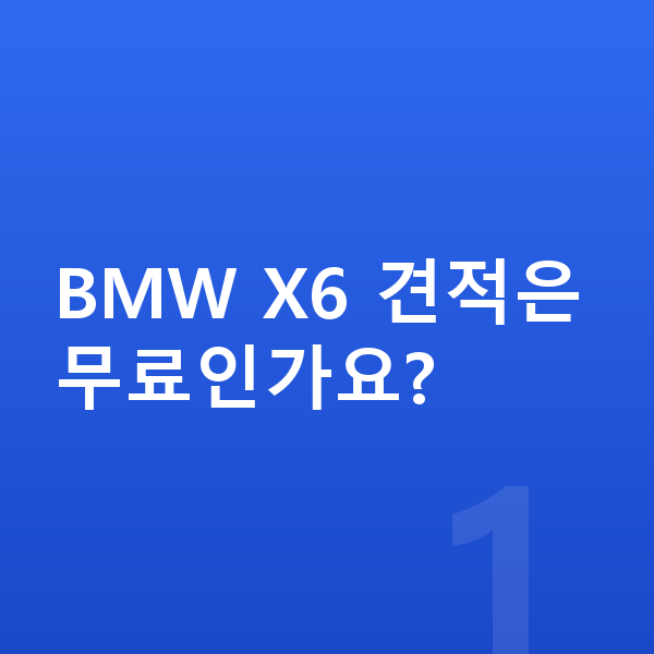 BMW X6 견적 BMW X6 견적은 무료인가요?