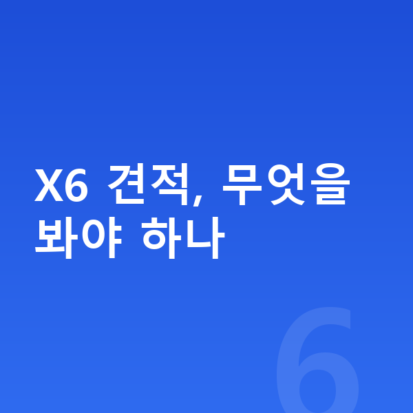 BMW X6 리스 견적 X6 견적, 무엇을 봐야 하나